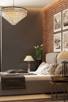 Modern yatak odası iç kırmızı tuğla