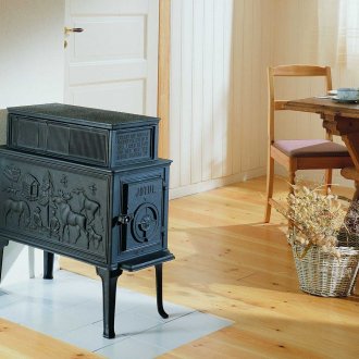 Oven potbelly stove in the house