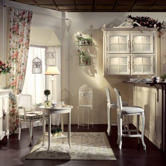 O design da janela da cozinha no estilo da Provence