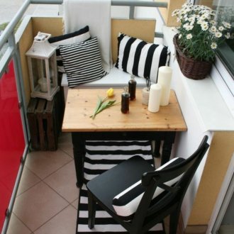 Compact furniture on the balcony