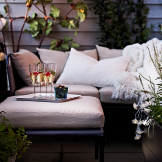 Summer furniture on the balcony
