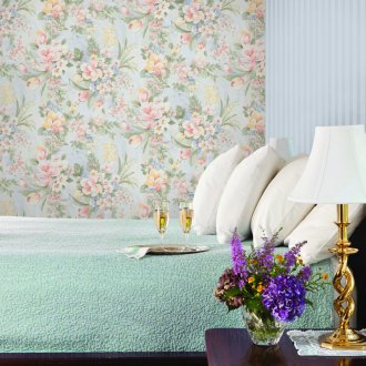 Papel pintado acrílico en el dormitorio.