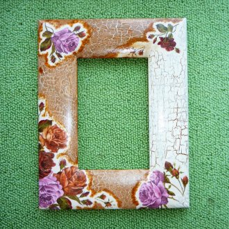 إطارات Decoupage باستخدام تقنية craquelure