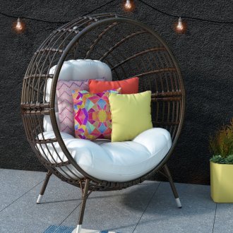 Rattan top sandalye