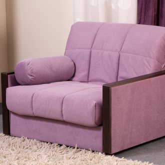 Velor upholstered chair bed