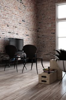 Ruang tamu bergaya Loft