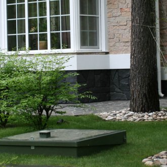 Water supply and septic tank for a summer residence