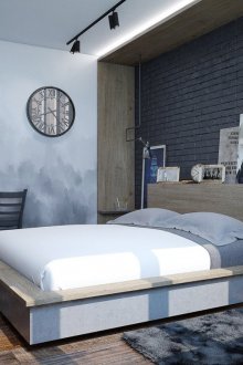 Bilik tidur loteng dalam warna-warna menenangkan