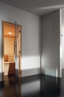 Sauna için şeffaf kapı