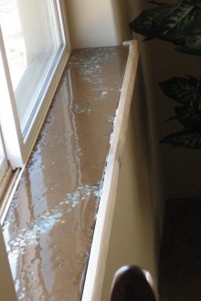 Alféizar de ventana de hormigón vertido