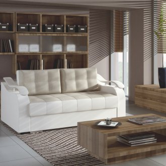 Ausziehbares Ledersofa