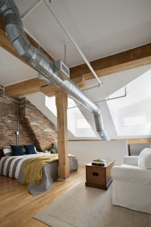 Loft yatak odası dekor