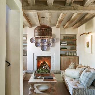 Sofá de estilo country sin reposabrazos