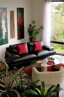 Modernes Wohnzimmer im Öko-Stil.