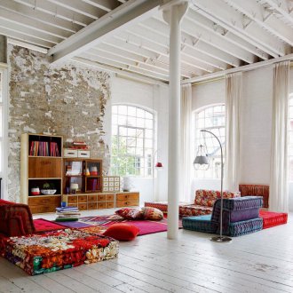 Loft tarzı ahşap tavan