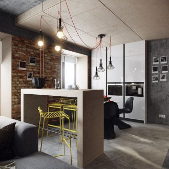 Tavanda Loft tarzı kontrplak