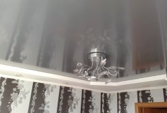 Plafond tendu gris et blanc