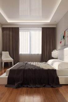 Teto de estiramento com luz de fundo no quarto