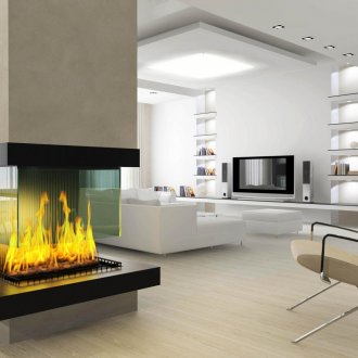 Minimalist bir iç güzel modern şömine