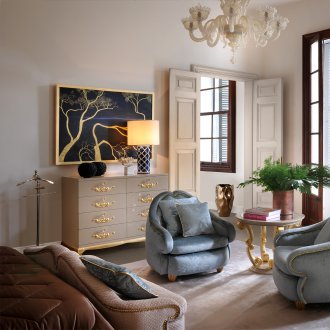 Kommode im Wohnzimmer in modernem Stil