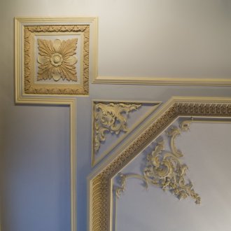 La decoración del techo la moldura de estuco