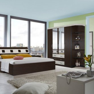 Two-tone wenge bed