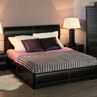 Leather wenge bed