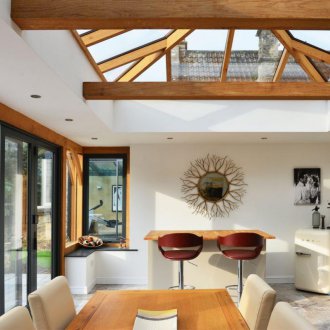 Glass ceiling on the veranda