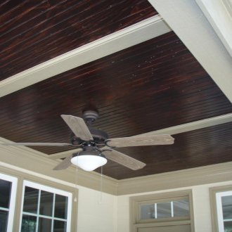 Dark ceiling on the veranda