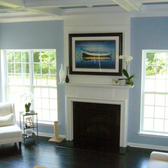 Two-tone coffered ceiling