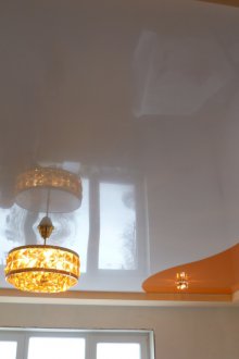 Two-tone white-orange ceiling