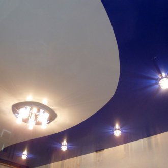 Two-tone white-blue ceiling