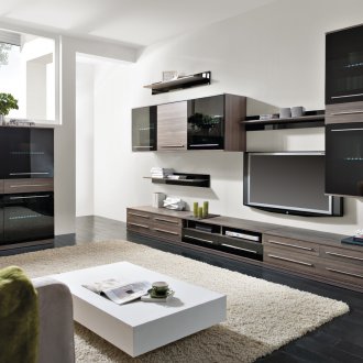 Glänzendes Holz Wohnzimmer