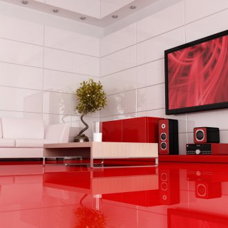 Bulk glänzenden Boden im Wohnzimmer