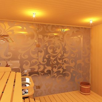 Sauna için bir resim ile cam kapı