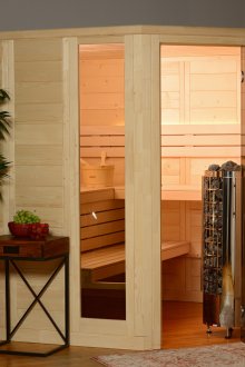Sauna için cam renkli kapı