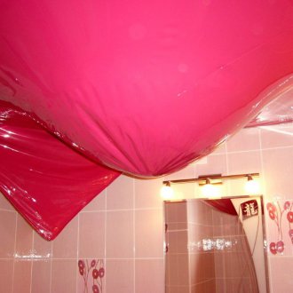 Pumping water from a film ceiling