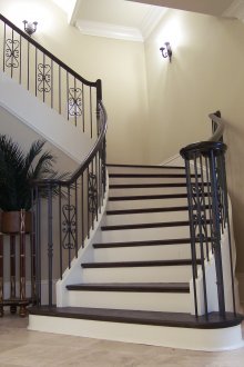 Reinforced concrete black and white staircase