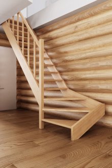 Minimalistic wooden staircase