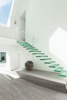 Minimalistic glass staircase