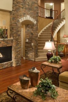 Semicircular stone staircase