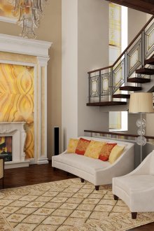 Marching stairs in the living room interior