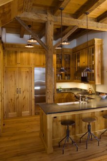 Rustic kitchen with breakfast bar