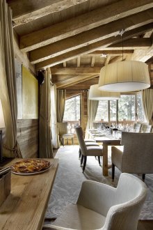 Rustic dining and living room