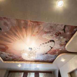 Satin ceiling with photo printing