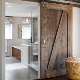Hinged barn door