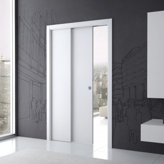 Hinged white door