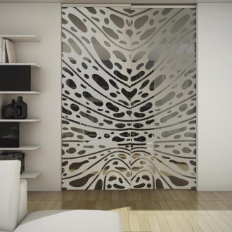 Hinged doors with a pattern