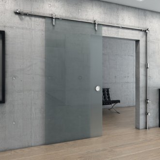 Glass hinged doors