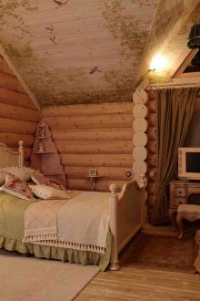 Bedroom in russian rustic style